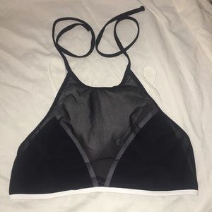 Halter mesh bathing suit top